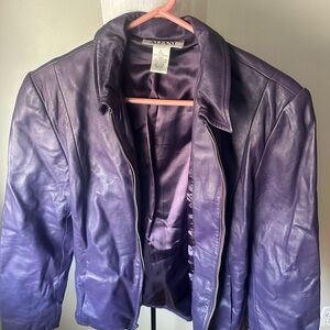 Alfani Purple Leather Jacket for Women